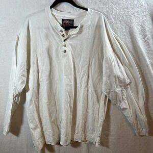 Men's Extra Large Authentic Jean Wear Shirt 5 Button Pullover Cream Color (0061)